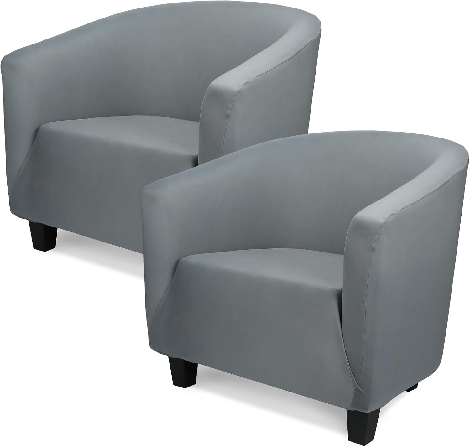 Barrel Chair Covers Slipcover 1 Piece, 2 Pack Stretch Navy Blue Club Chair Cover with Arms, Round Back Chair Covers Armchair Sofa Removable Couch Protector for Bar Living Room Bedroom