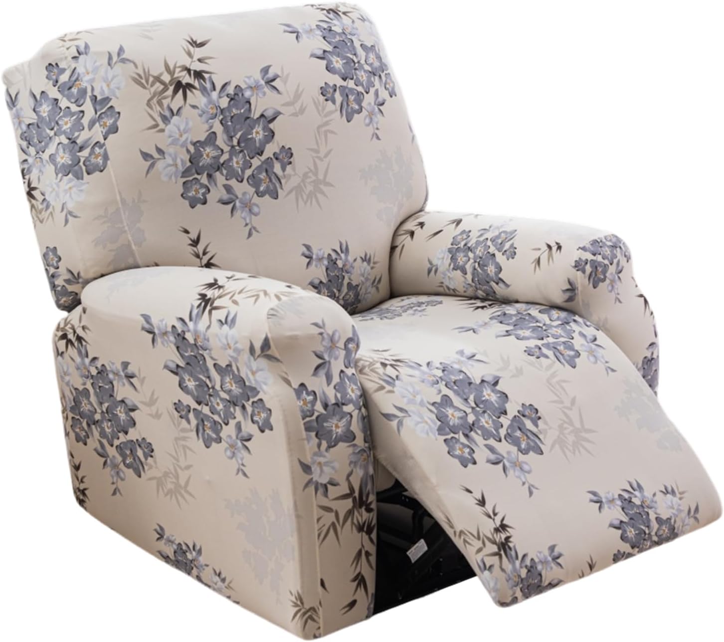 CRFATOP Stretch Recliner Cover 4-Pieces 1 Seat Recliner Chair Slipcovers Printed Fallon Collection Slipcover Recliner Lazy Boy Furniture Protector for Living Room,11