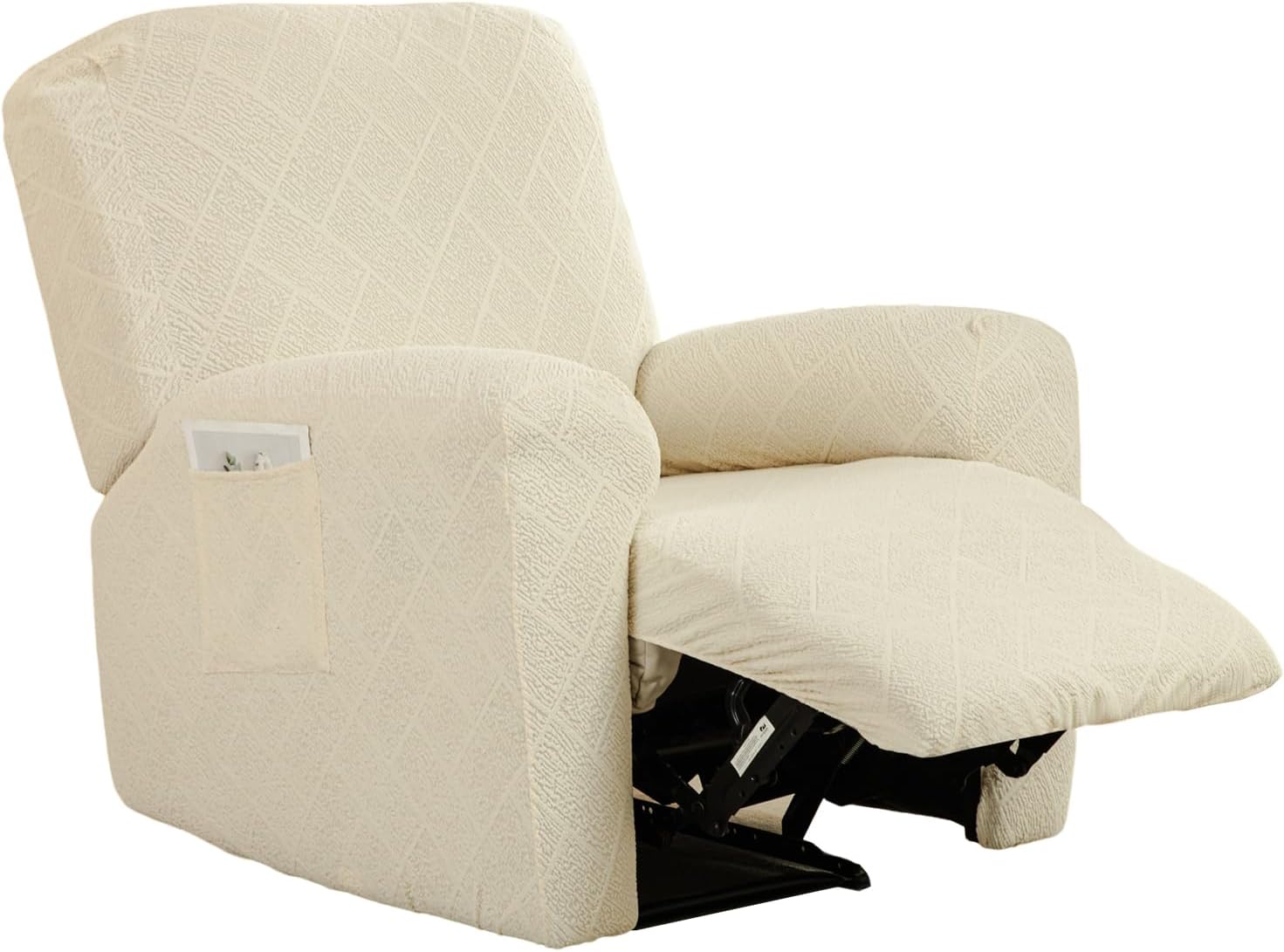 CRFATOP Stretch Recliner Cover 4-Pieces 1 Seat Recliner Chair Slipcovers Printed Fallon Collection Slipcover Recliner Lazy Boy Furniture Protector for Living Room,11