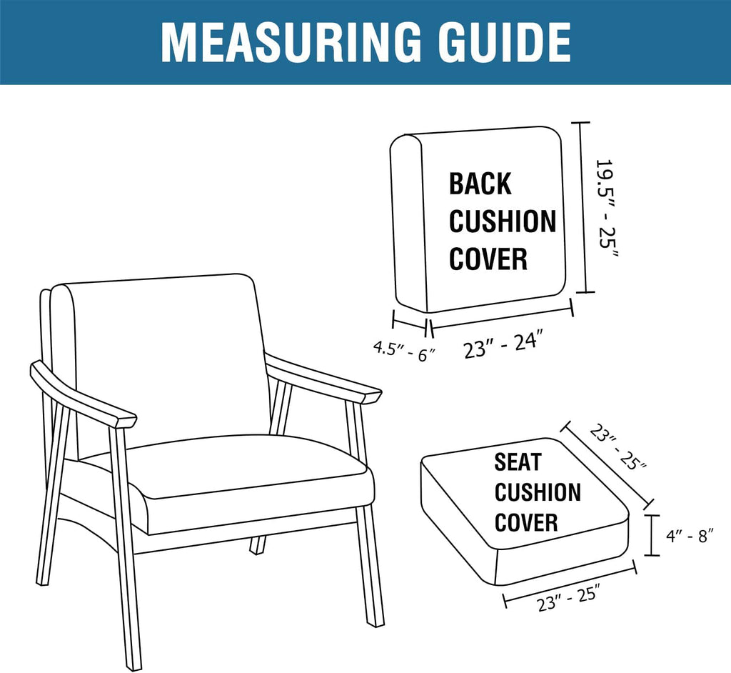 H.VERSAILTEX Chair Slip Covers with Arms 2 Piece Sofa Covers Super Stretch Cushion Covers for Modern Living Room Chair Soft Accent Chair Cover(Seat Cushion Cover Plus Back Cushion Cover, Ivory)