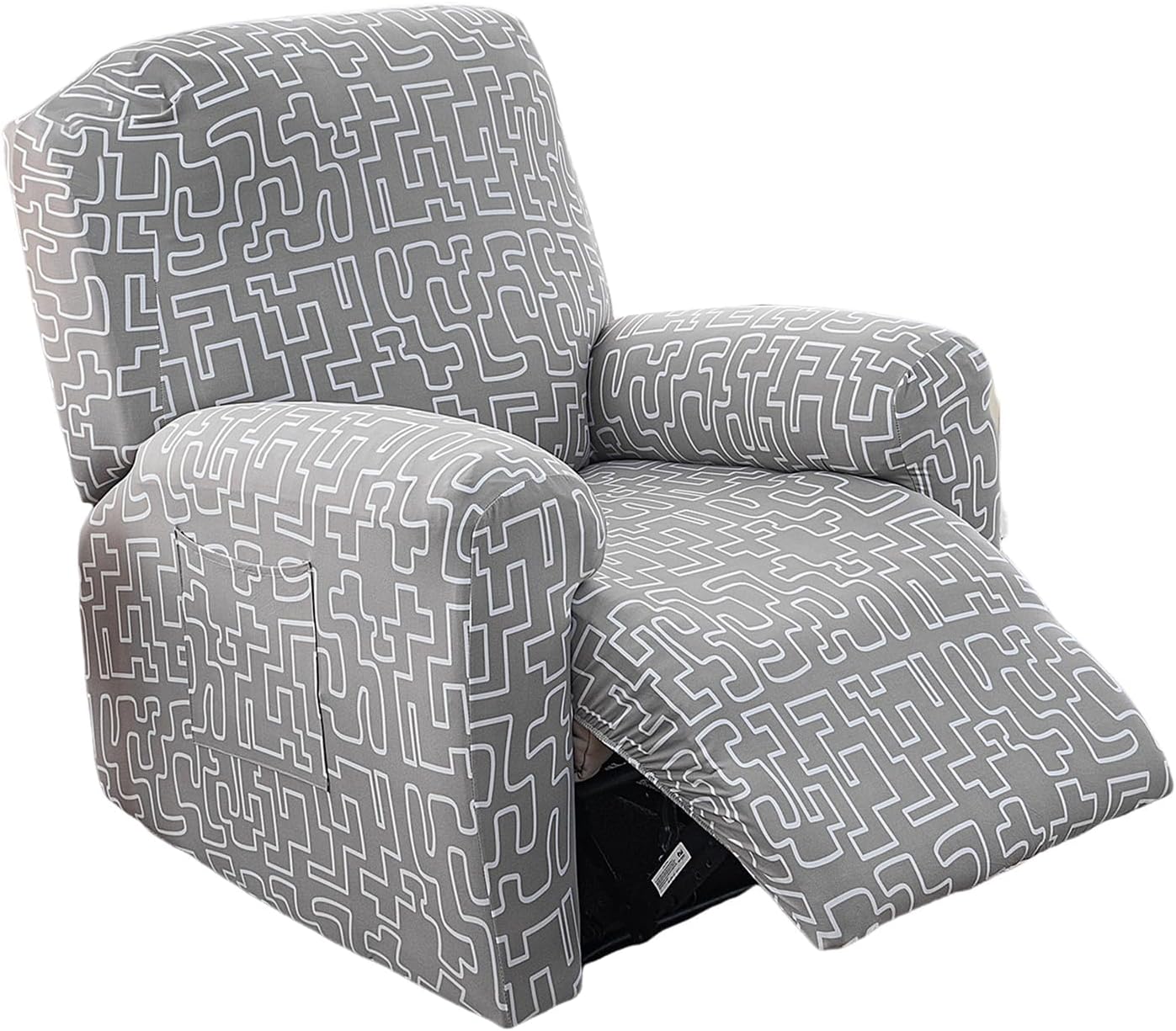 CRFATOP Printed Recliner Slipcover Stretch Reclining Chair Covers 4 Pieces Non Slip Recliner Sofa Slipcovers with Pocket Fitted Sofa Couch Cover Lazy Boy Chair Cover for Pet Kid Living Room,43