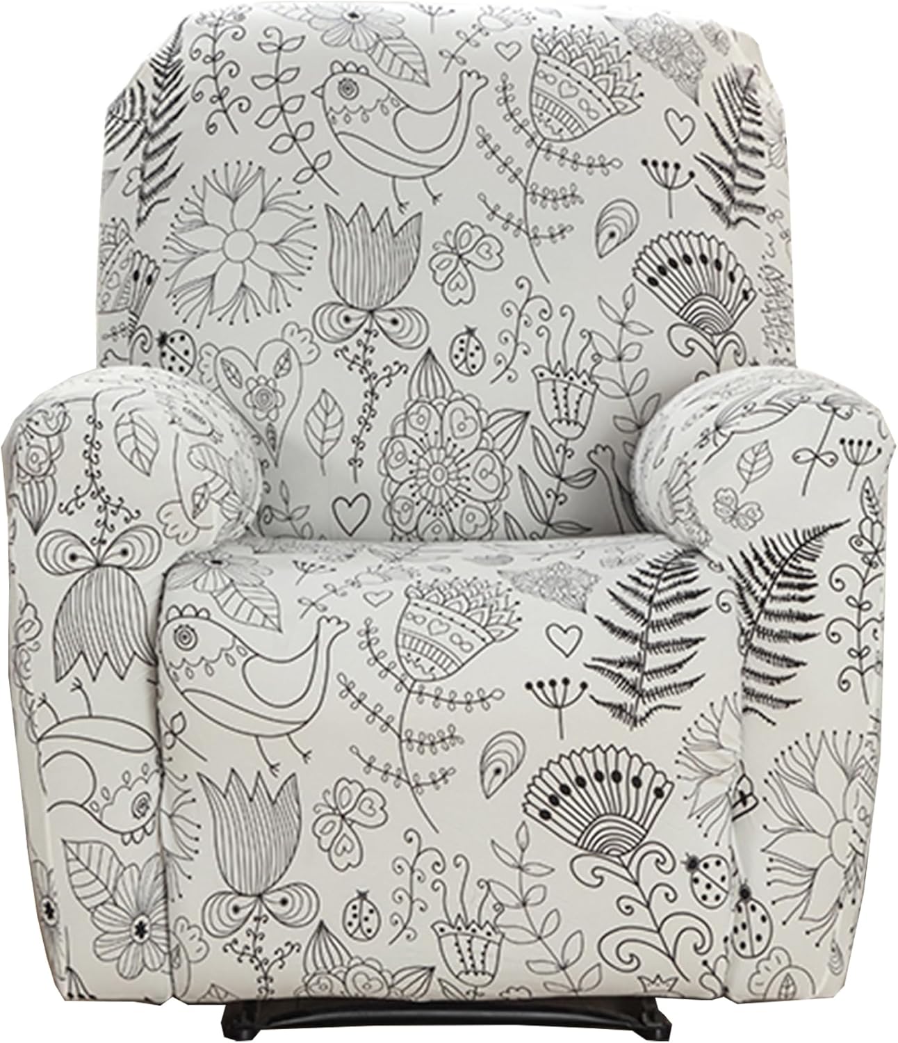 CRFATOP Printed Recliner Slipcover Stretch Reclining Chair Covers 4 Pieces Non Slip Recliner Sofa Slipcovers with Pocket Fitted Sofa Couch Cover Lazy Boy Chair Cover for Pet Kid Living Room,43
