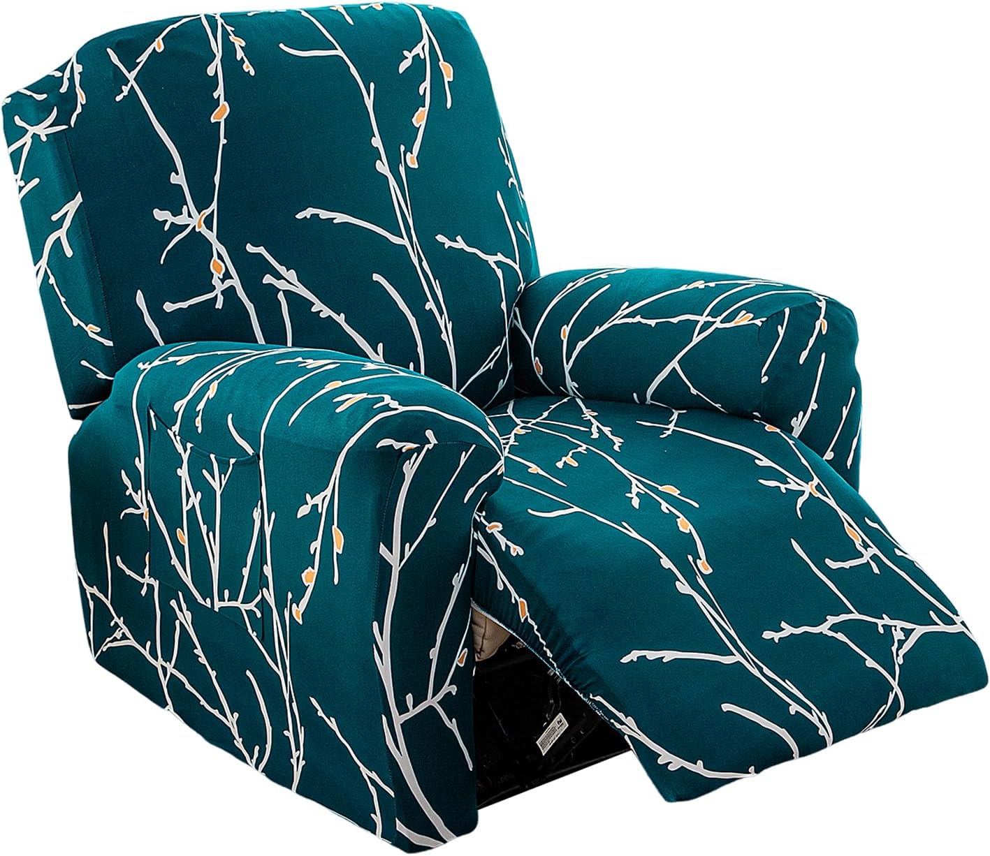 CRFATOP Printed Recliner Slipcover Stretch Reclining Chair Covers 4 Pieces Non Slip Recliner Sofa Slipcovers with Pocket Fitted Sofa Couch Cover Lazy Boy Chair Cover for Pet Kid Living Room,43