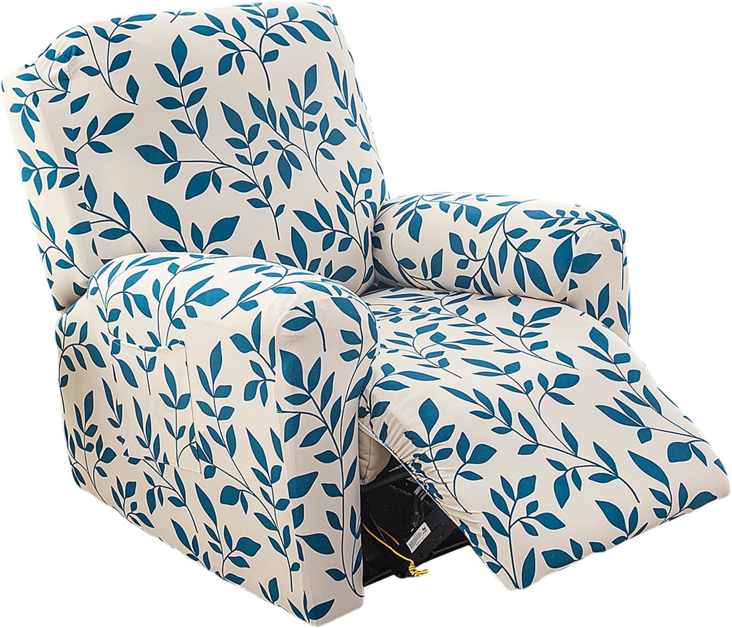 CRFATOP Printed Recliner Slipcover Stretch Reclining Chair Covers 4 Pieces Non Slip Recliner Sofa Slipcovers with Pocket Fitted Sofa Couch Cover Lazy Boy Chair Cover for Pet Kid Living Room,43