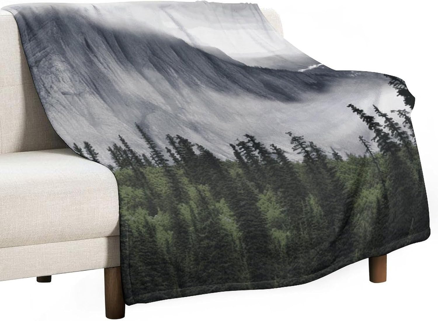 Canadian Smokey Mountain Cliff Fleece Blanket Super Soft Cozy Throw Blanket Lightweight Flannel Blankets Warm Plush Throw Blankets Luxury Fall Couch Blankets for Bed Sofa Travel Camping 60"x80"