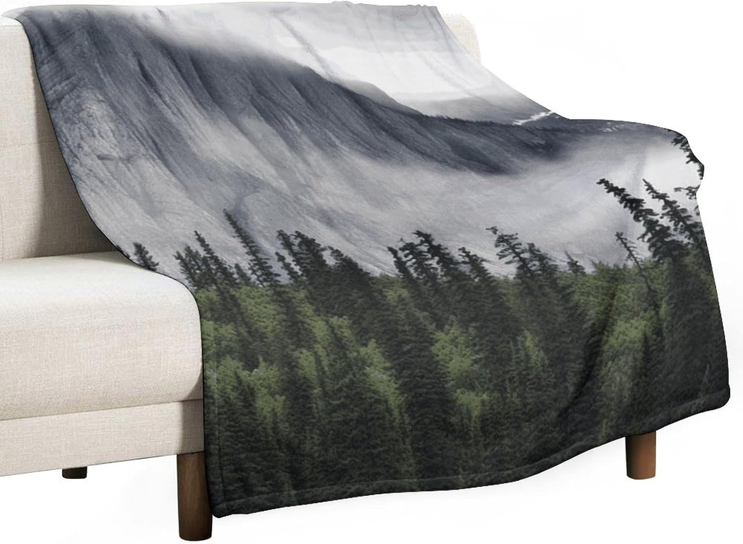 Canadian Smokey Mountain Cliff Fleece Blanket Super Soft Cozy Throw Blanket Lightweight Flannel Blankets Warm Plush Throw Blankets Luxury Fall Couch Blankets for Bed Sofa Travel Camping 60"x80"