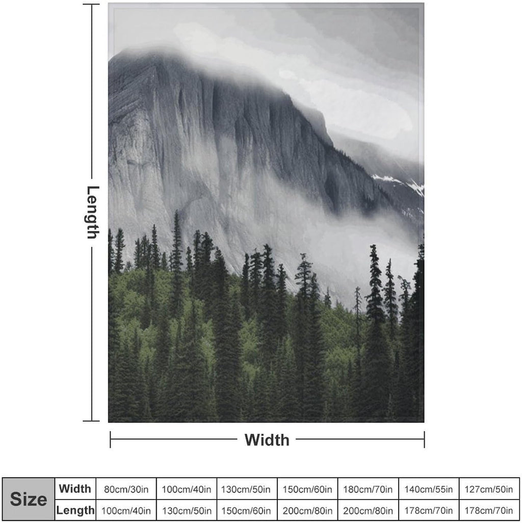 Canadian Smokey Mountain Cliff Fleece Blanket Super Soft Cozy Throw Blanket Lightweight Flannel Blankets Warm Plush Throw Blankets Luxury Fall Couch Blankets for Bed Sofa Travel Camping 60"x80"
