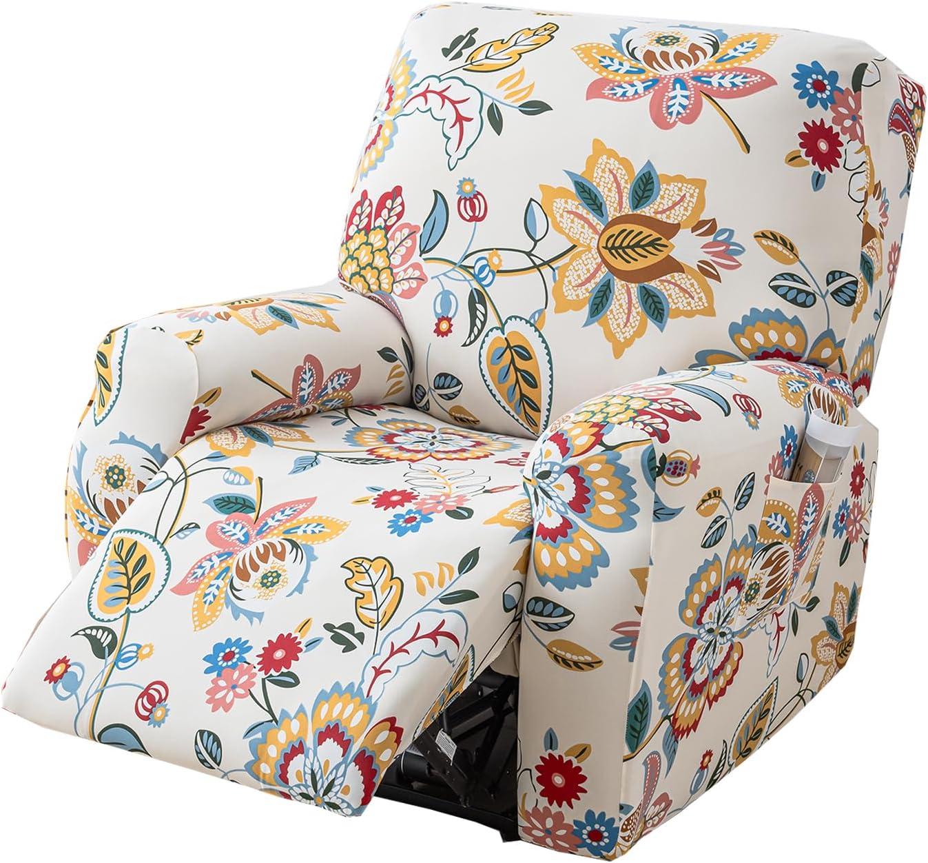 CRFATOP Stretch Recliner Cover 4-Pieces 1 Seat Recliner Chair Slipcovers Printed Fallon Collection Slipcover Recliner Lazy Boy Furniture Protector for Living Room,11