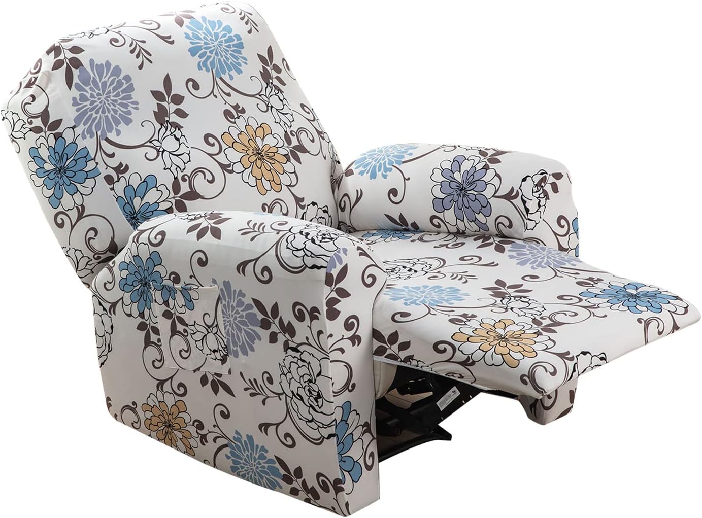 CRFATOP Stretch Recliner Cover 4-Pieces 1 Seat Recliner Chair Slipcovers Printed Fallon Collection Slipcover Recliner Lazy Boy Furniture Protector for Living Room,11