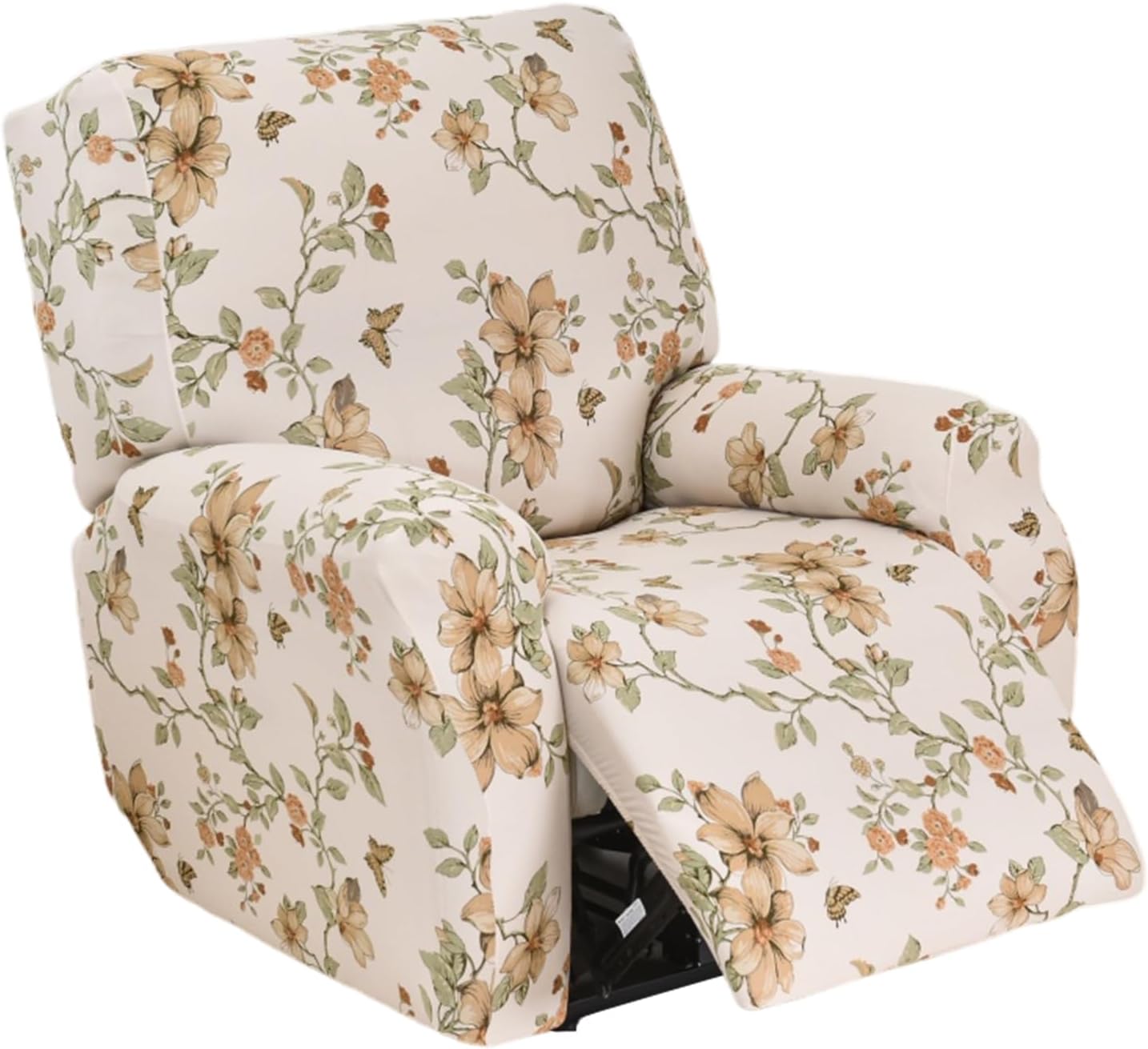 CRFATOP Printed Recliner Slipcover Stretch Reclining Chair Covers 4 Pieces Non Slip Recliner Sofa Slipcovers with Pocket Fitted Sofa Couch Cover Lazy Boy Chair Cover for Pet Kid Living Room,43