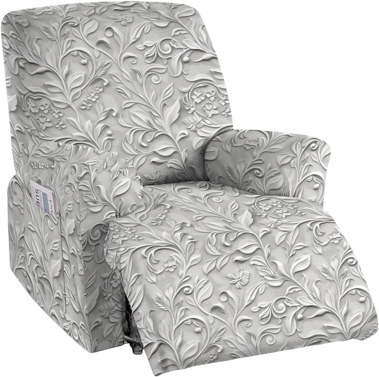 CRFATOP Printed Recliner Slipcover Stretch Reclining Chair Covers 4 Pieces Non Slip Recliner Sofa Slipcovers with Pocket Fitted Sofa Couch Cover Lazy Boy Chair Cover for Pet Kid Living Room,43