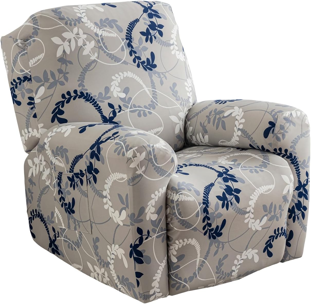 CRFATOP Stretch Recliner Cover 4-Pieces 1 Seat Recliner Chair Slipcovers Printed Fallon Collection Slipcover Recliner Lazy Boy Furniture Protector for Living Room,11