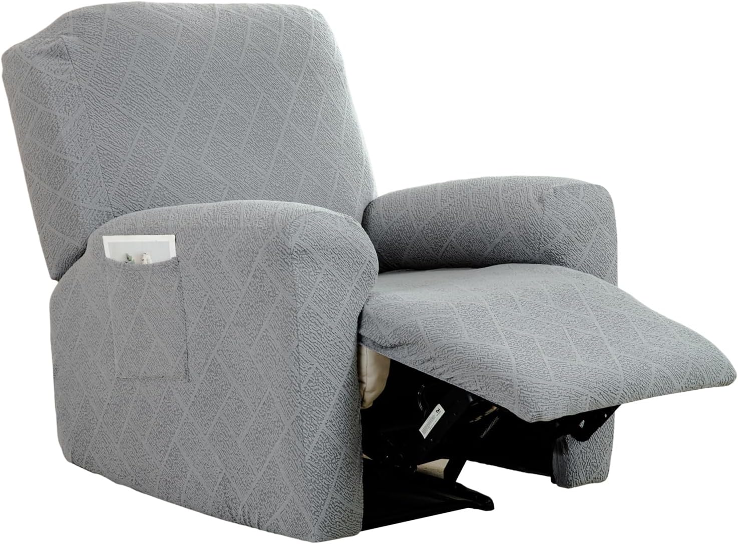 CRFATOP Stretch Recliner Cover 4-Pieces 1 Seat Recliner Chair Slipcovers Printed Fallon Collection Slipcover Recliner Lazy Boy Furniture Protector for Living Room,11