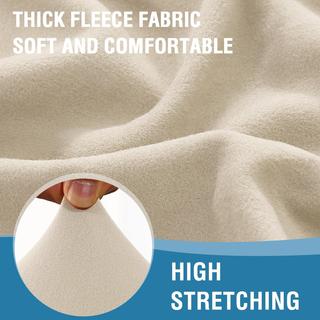H.VERSAILTEX Chair Slip Covers with Arms 2 Piece Sofa Covers Super Stretch Cushion Covers for Modern Living Room Chair Soft Accent Chair Cover(Seat Cushion Cover Plus Back Cushion Cover, Ivory)