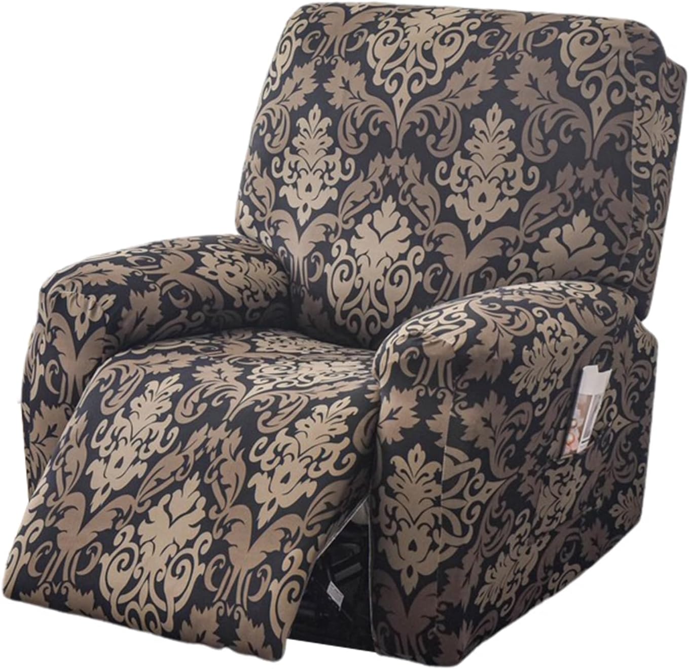 CRFATOP Printed Recliner Slipcover Stretch Reclining Chair Covers 4 Pieces Non Slip Recliner Sofa Slipcovers with Pocket Fitted Sofa Couch Cover Lazy Boy Chair Cover for Pet Kid Living Room,43