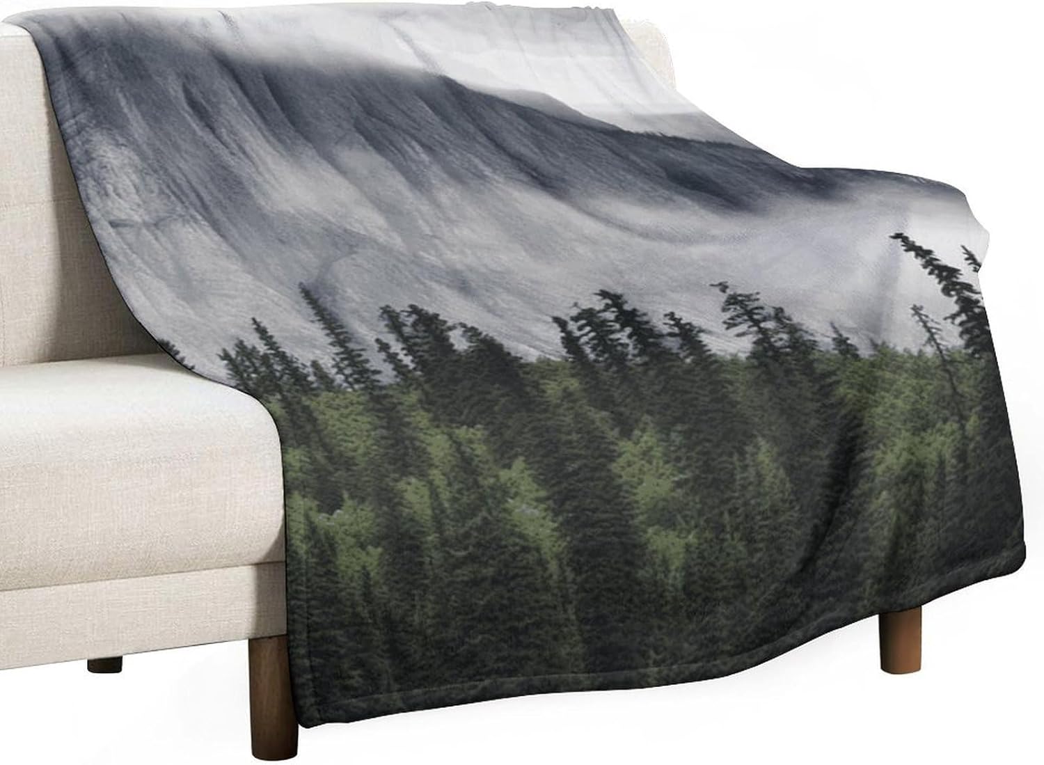 Canadian Smokey Mountain Cliff Fleece Blanket Super Soft Cozy Throw Blanket Lightweight Flannel Blankets Warm Plush Throw Blankets Luxury Fall Couch Blankets for Bed Sofa Travel Camping 60"x80"