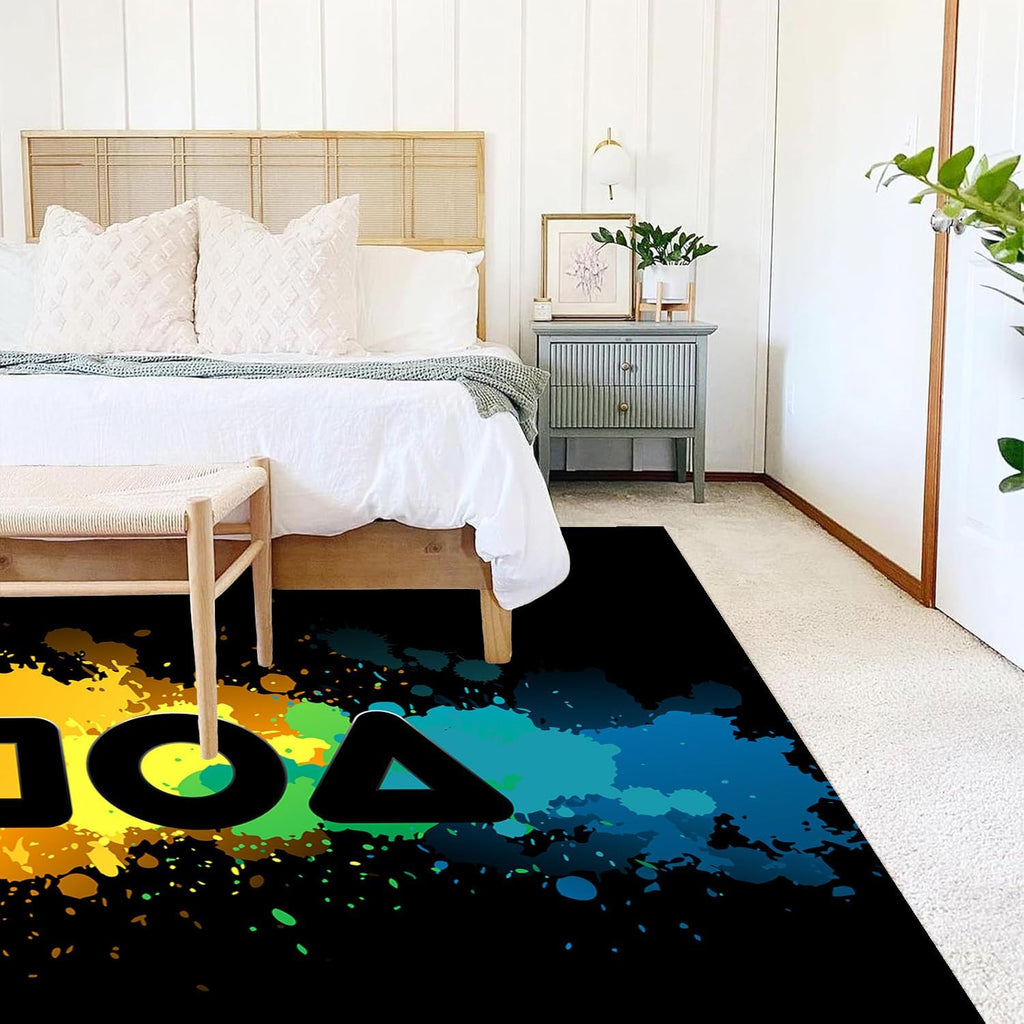 Soft Gamer Rug 6x9 Washable Gaming Carpet for Boys and Teens, Cool Bedroom and Game Room Decor, Low Pile Rug for Man Cave and Living Room