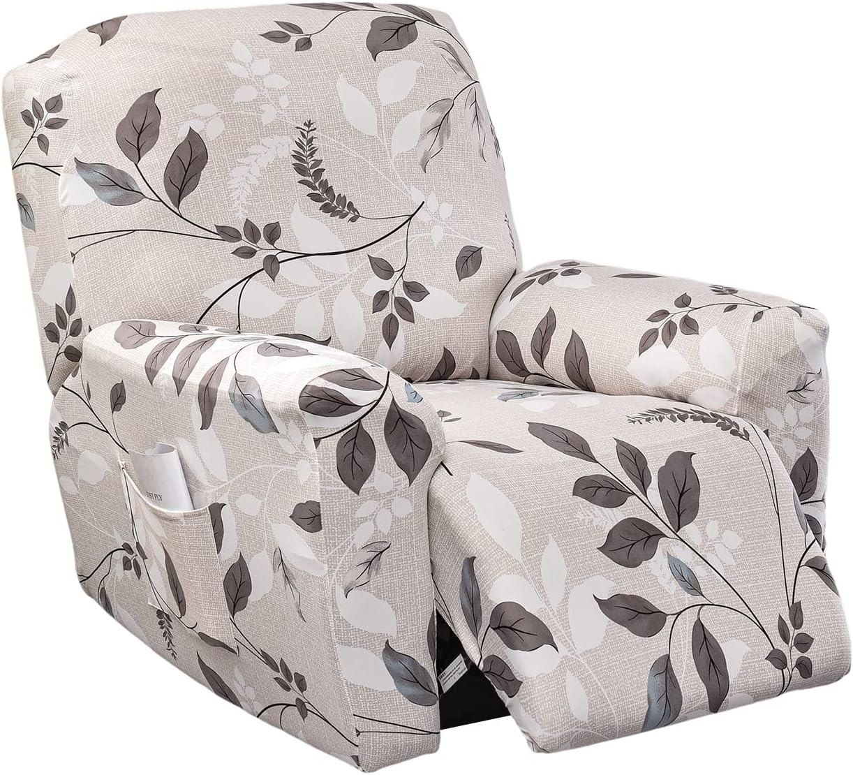 CRFATOP Stretch Recliner Cover 4-Pieces 1 Seat Recliner Chair Slipcovers Printed Fallon Collection Slipcover Recliner Lazy Boy Furniture Protector for Living Room,11