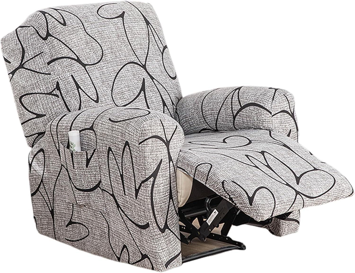 CRFATOP Stretch Recliner Cover 4-Pieces 1 Seat Recliner Chair Slipcovers Printed Fallon Collection Slipcover Recliner Lazy Boy Furniture Protector for Living Room,11