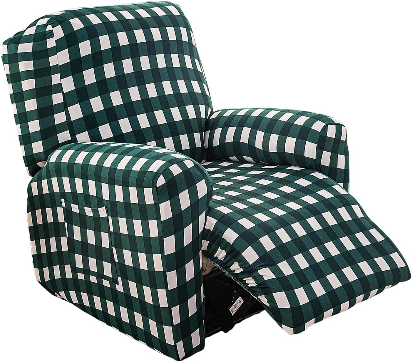 CRFATOP Printed Recliner Slipcover Stretch Reclining Chair Covers 4 Pieces Non Slip Recliner Sofa Slipcovers with Pocket Fitted Sofa Couch Cover Lazy Boy Chair Cover for Pet Kid Living Room,43