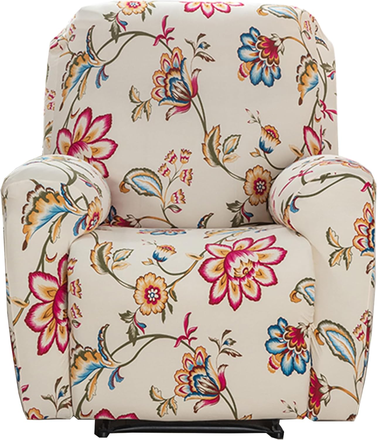 CRFATOP Printed Recliner Slipcover Stretch Reclining Chair Covers 4 Pieces Non Slip Recliner Sofa Slipcovers with Pocket Fitted Sofa Couch Cover Lazy Boy Chair Cover for Pet Kid Living Room,43