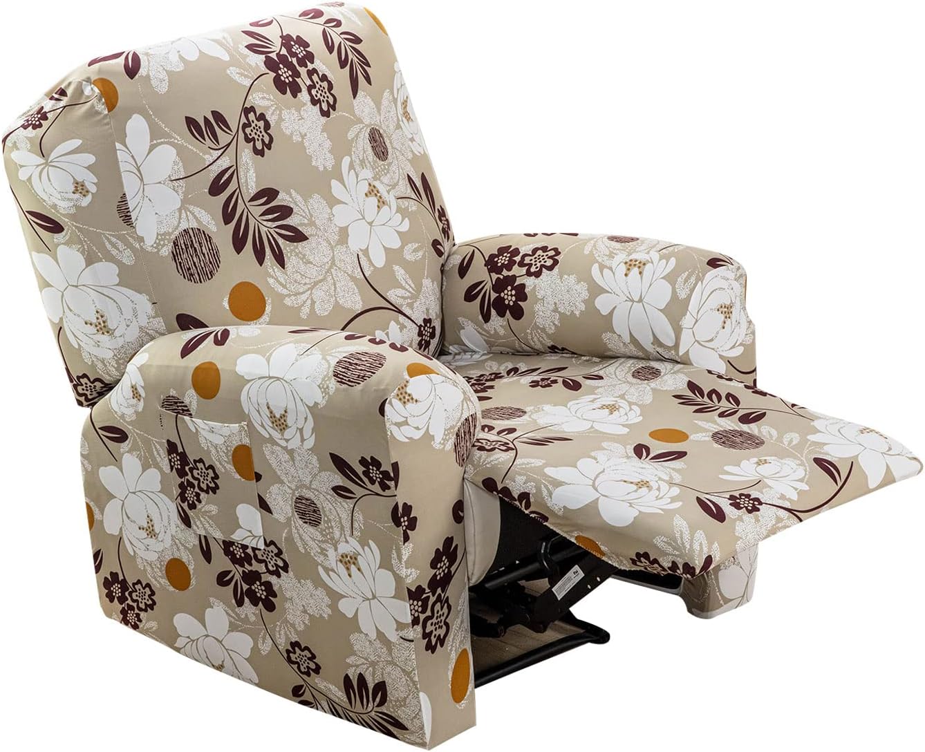 CRFATOP Stretch Recliner Cover 4-Pieces 1 Seat Recliner Chair Slipcovers Printed Fallon Collection Slipcover Recliner Lazy Boy Furniture Protector for Living Room,11