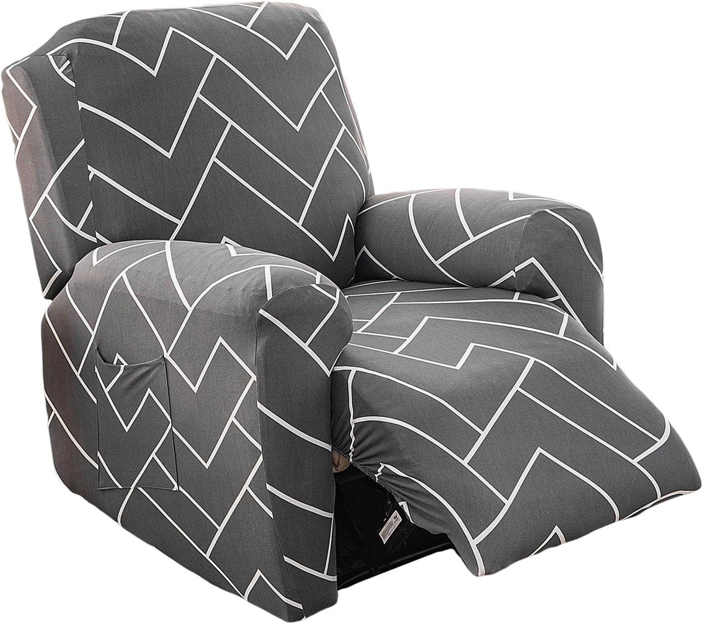 CRFATOP Printed Recliner Slipcover Stretch Reclining Chair Covers 4 Pieces Non Slip Recliner Sofa Slipcovers with Pocket Fitted Sofa Couch Cover Lazy Boy Chair Cover for Pet Kid Living Room,43