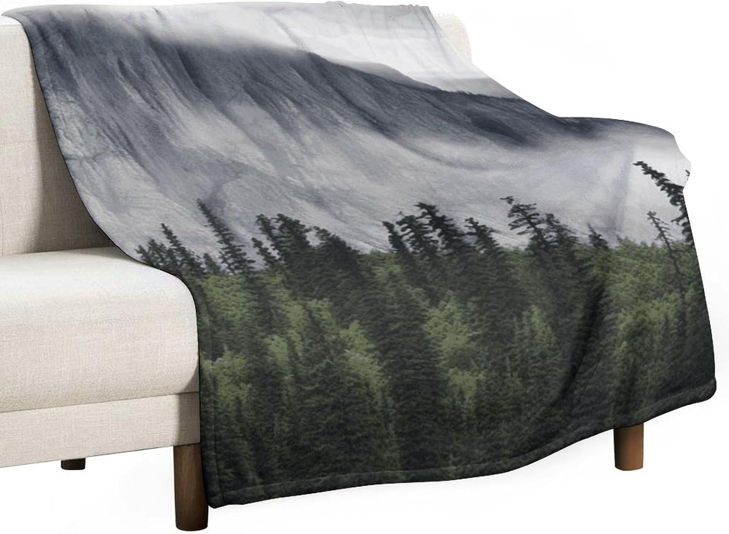 Canadian Smokey Mountain Cliff Fleece Blanket Super Soft Cozy Throw Blanket Lightweight Flannel Blankets Warm Plush Throw Blankets Luxury Fall Couch Blankets for Bed Sofa Travel Camping 60"x80"