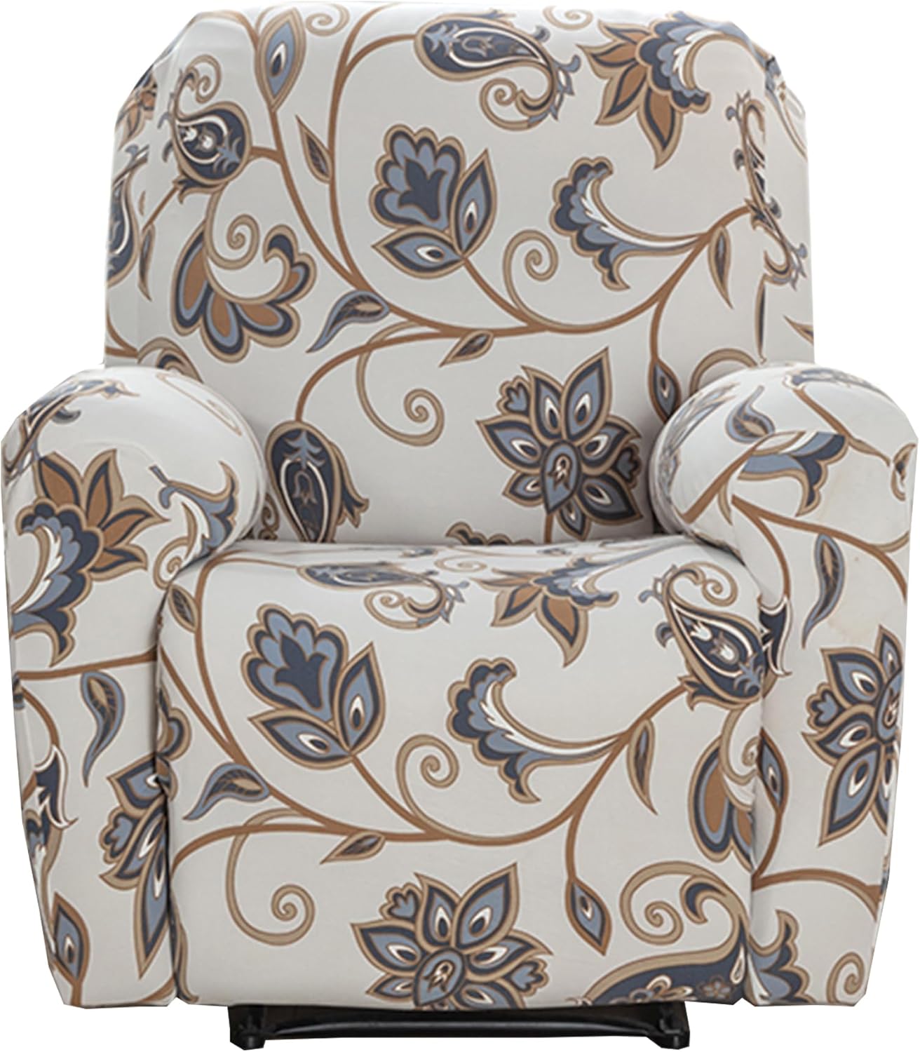 CRFATOP Printed Recliner Slipcover Stretch Reclining Chair Covers 4 Pieces Non Slip Recliner Sofa Slipcovers with Pocket Fitted Sofa Couch Cover Lazy Boy Chair Cover for Pet Kid Living Room,43