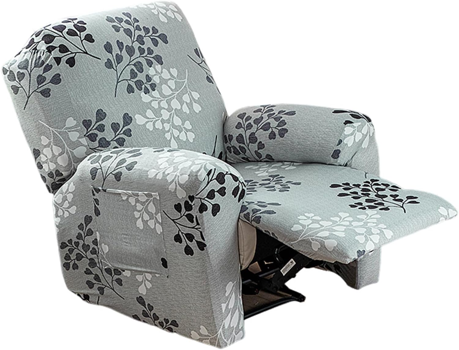 CRFATOP Stretch Recliner Cover 4-Pieces 1 Seat Recliner Chair Slipcovers Printed Fallon Collection Slipcover Recliner Lazy Boy Furniture Protector for Living Room,11