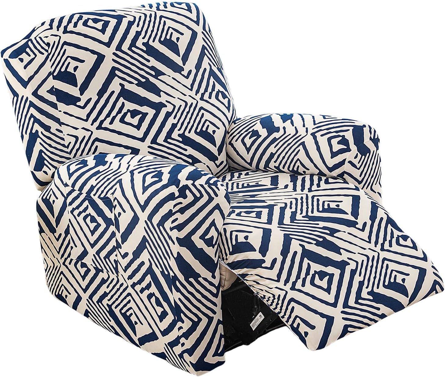 CRFATOP Printed Recliner Slipcover Stretch Reclining Chair Covers 4 Pieces Non Slip Recliner Sofa Slipcovers with Pocket Fitted Sofa Couch Cover Lazy Boy Chair Cover for Pet Kid Living Room,43