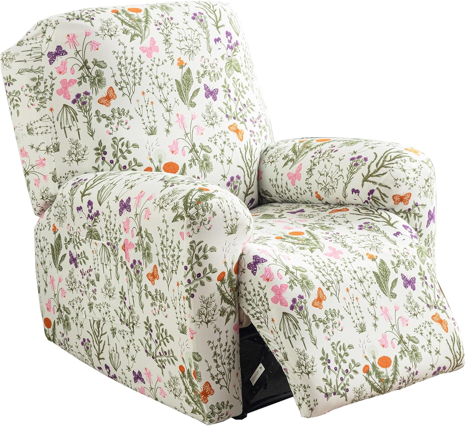 CRFATOP Stretch Recliner Cover 4-Pieces 1 Seat Recliner Chair Slipcovers Printed Fallon Collection Slipcover Recliner Lazy Boy Furniture Protector for Living Room,11