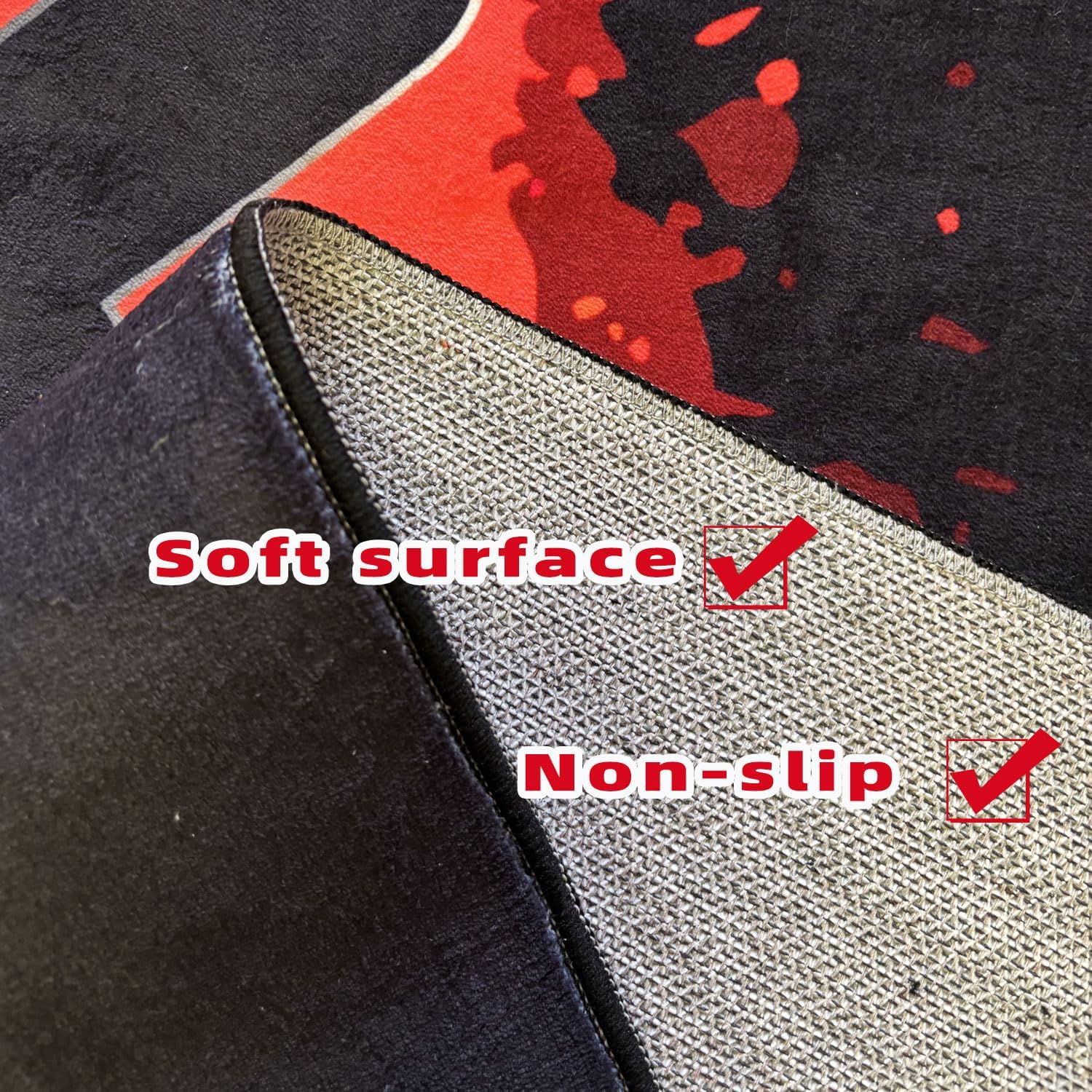 Soft Gamer Rug 6x9 Washable Gaming Carpet for Boys and Teens, Cool Bedroom and Game Room Decor, Low Pile Rug for Man Cave and Living Room