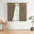 Vision Home Natural Pinch Pleated Full Blackout Curtains Linen Blended Room Darkening Window Curtains 90 inch for Living Room Bedroom Thermal Insulated Pinch Pleat Drapes with Hooks 2 Panel 40"Wx90"L