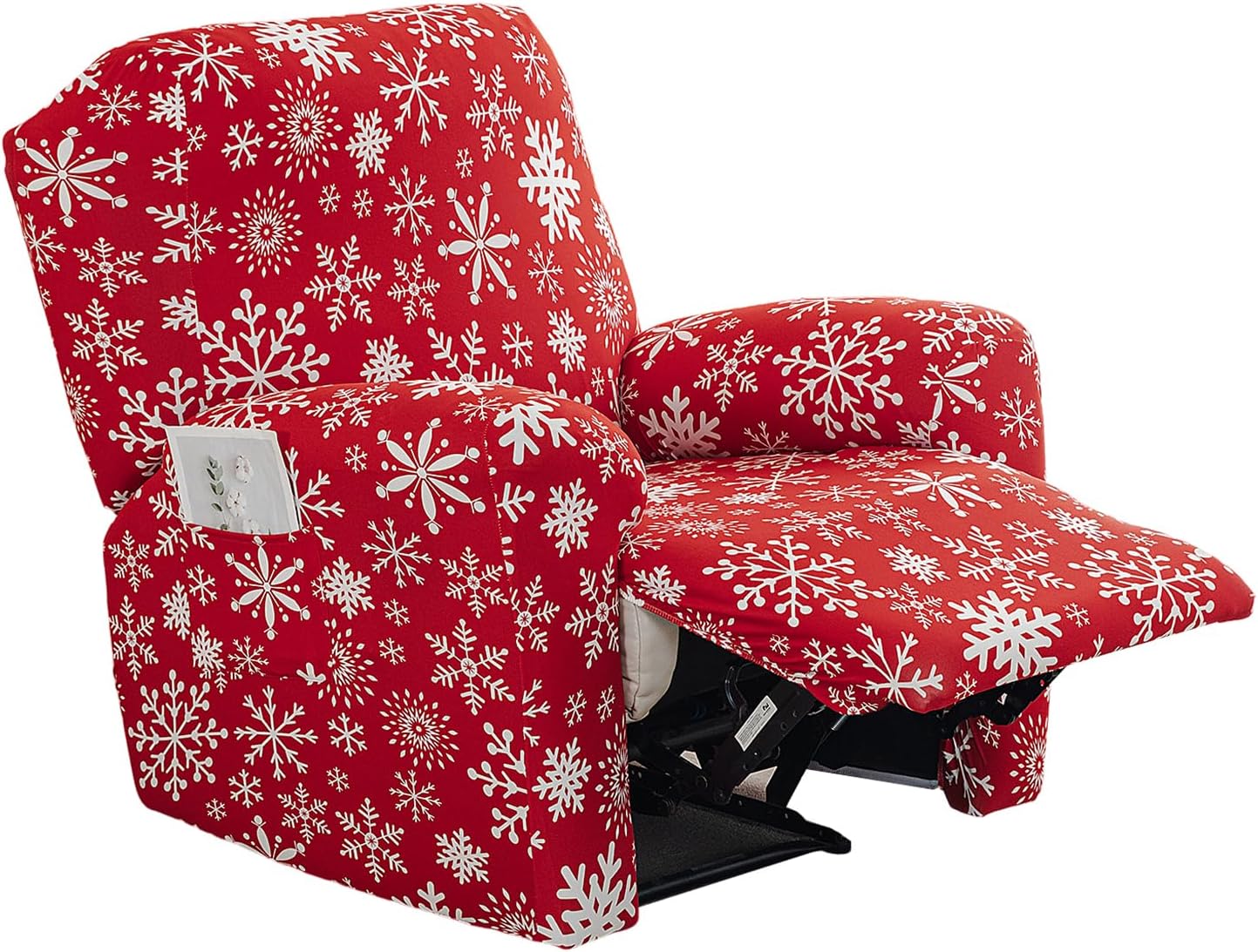 CRFATOP Stretch Recliner Cover 4-Pieces 1 Seat Recliner Chair Slipcovers Printed Fallon Collection Slipcover Recliner Lazy Boy Furniture Protector for Living Room,11
