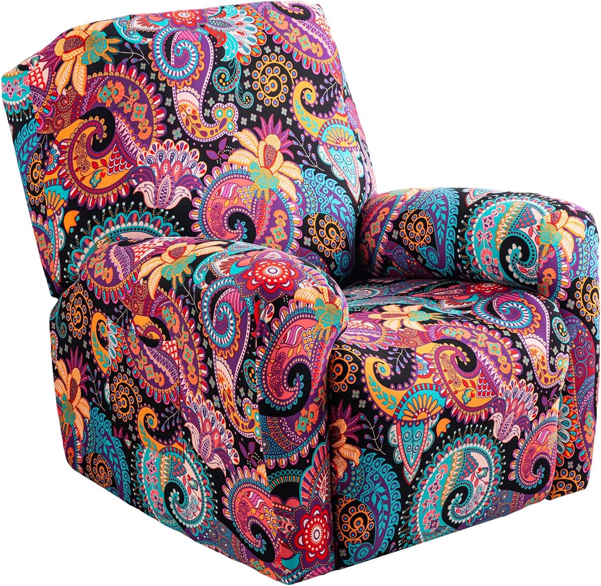 CRFATOP Stretch Recliner Cover 4-Pieces 1 Seat Recliner Chair Slipcovers Printed Fallon Collection Slipcover Recliner Lazy Boy Furniture Protector for Living Room,11