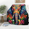 Elephant Throw Blanket, Elephant Birthday Gifts for Women and Men, Lightweight Wild Life Fleece Home Decor, Washable, No-Pilling, 60x80 Inches