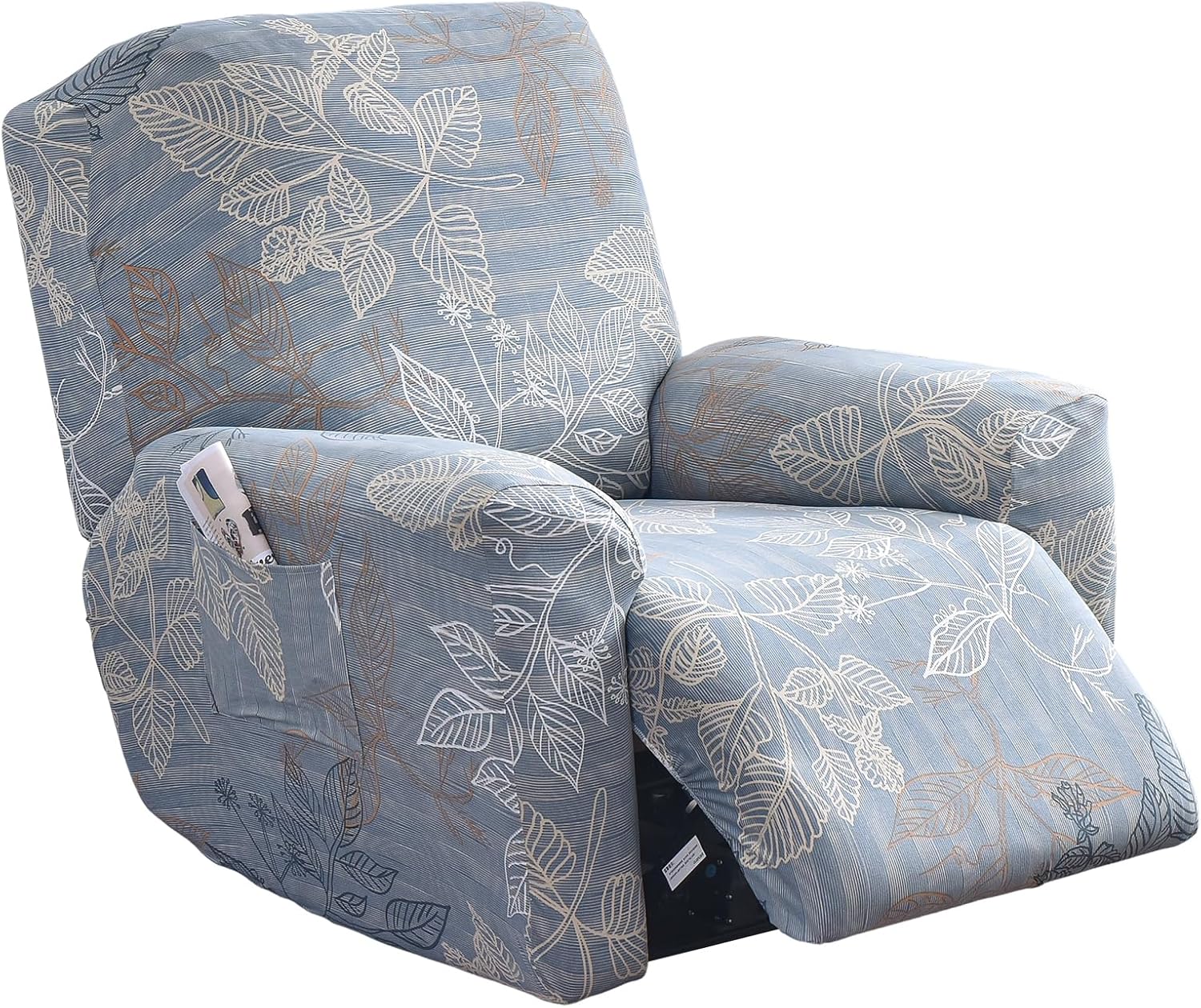 CRFATOP Stretch Recliner Cover 4-Pieces 1 Seat Recliner Chair Slipcovers Printed Fallon Collection Slipcover Recliner Lazy Boy Furniture Protector for Living Room,11