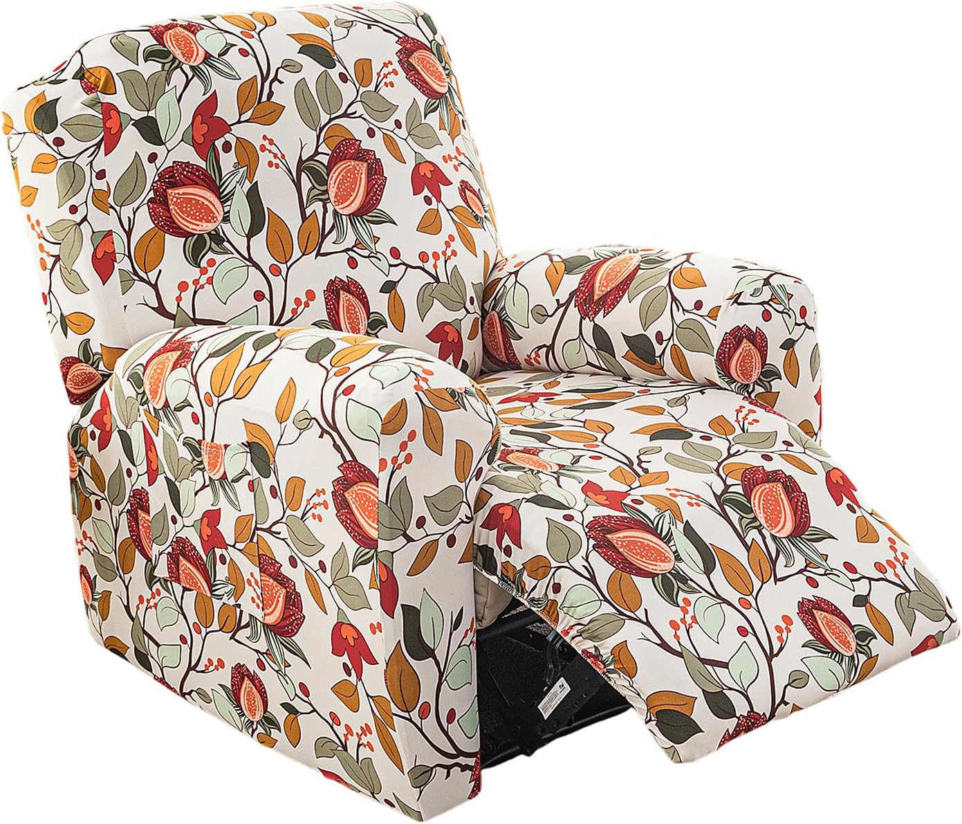 CRFATOP Stretch Recliner Cover 4-Pieces 1 Seat Recliner Chair Slipcovers Printed Fallon Collection Slipcover Recliner Lazy Boy Furniture Protector for Living Room,11