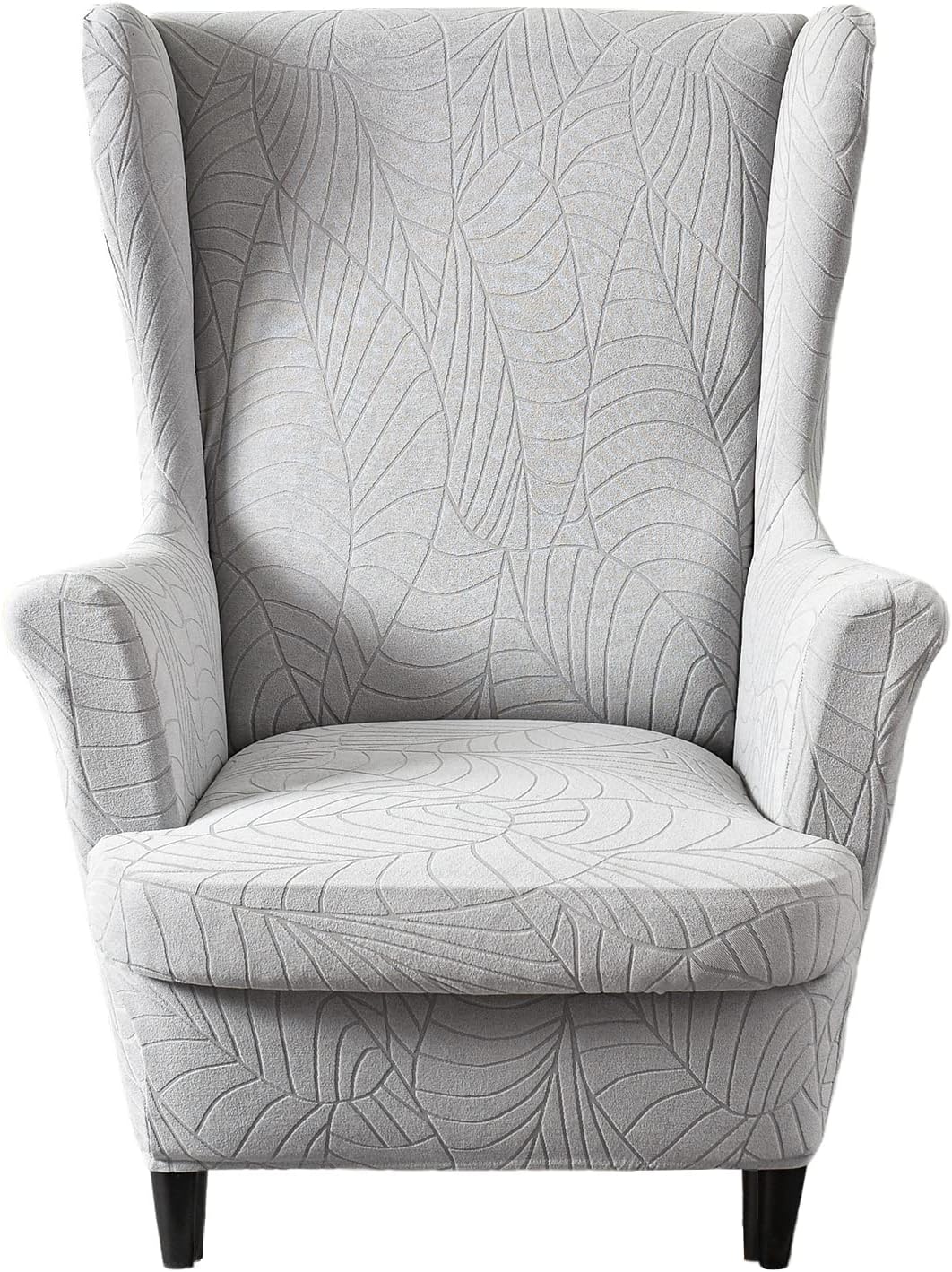 KRFOONN Stretch Wing Chair Slipcovers Printed 2 Piece Wingback Chair Covers Soft Spandex Wingback Armchair Slipcover Furniture Protector Chair Covers for Living Room Wingback Chair, T7